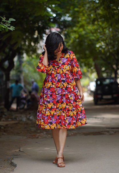 Maple Floral Georgette Dress