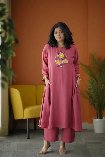 Raashi Embroidered Cotton Co-ord Set