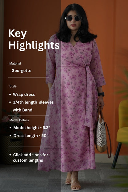 Rimjim Blush Georgette Wrap Dress