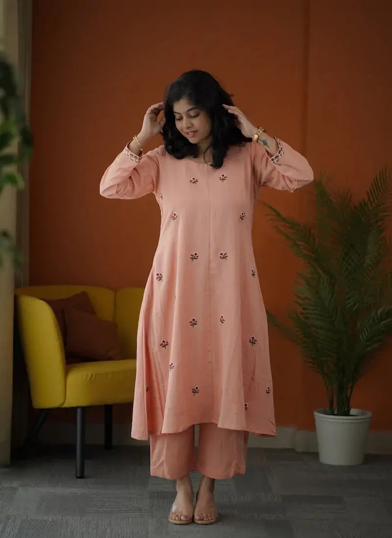 pari embroidered cotton co-ord set