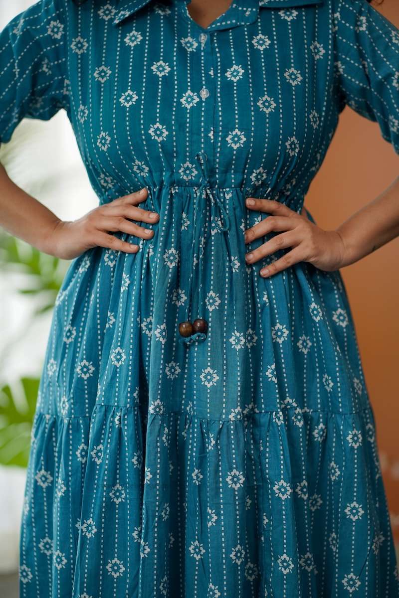 Augusta Blue Cotton Shirt Dress