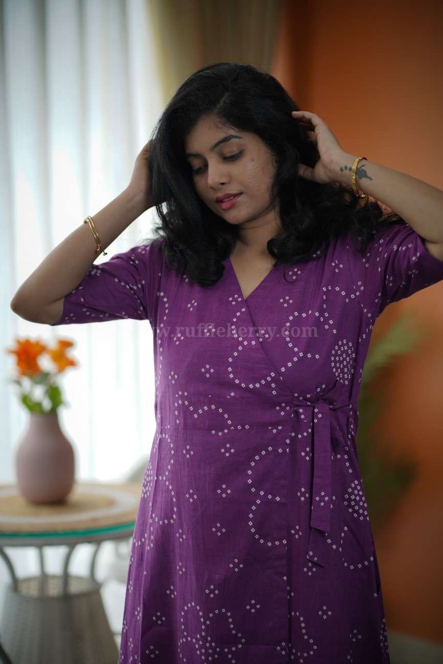 Augusta Violet Cotton Wrap Dress