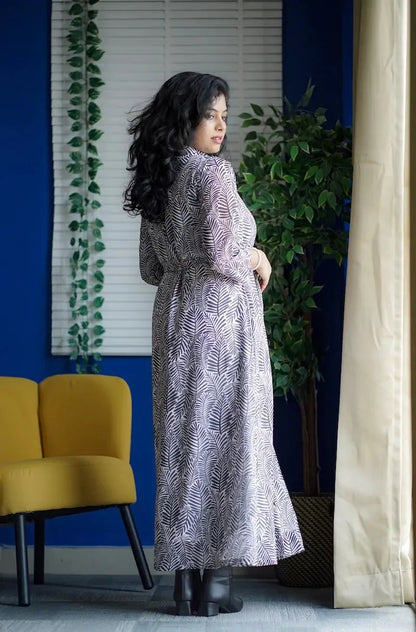 Maira Black&White Georgette Shirt Dress