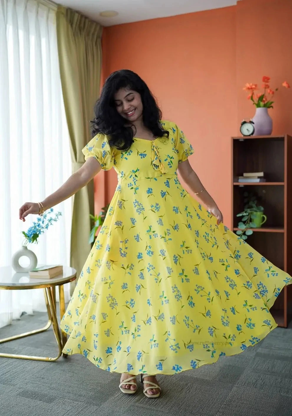 niva butteryellow georgette dress