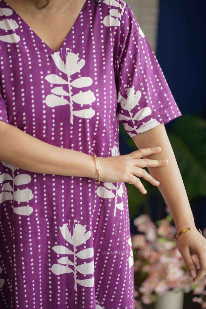 Augusta Purple Aline Cotton Dress