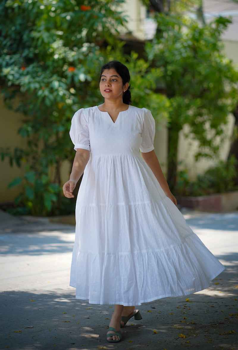 nadira white cotton dress
