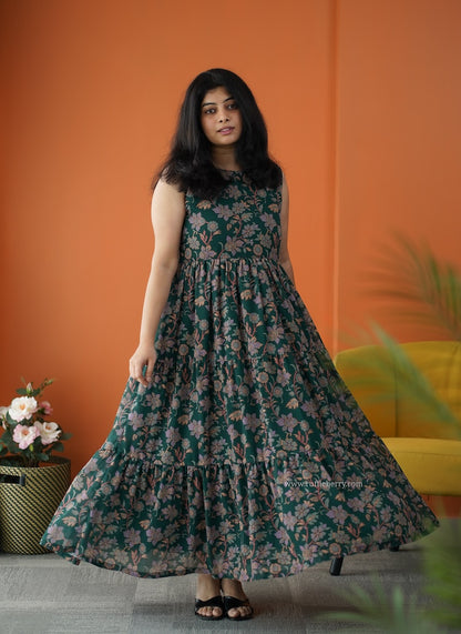 Forget Me Not Forest Georgette Dress