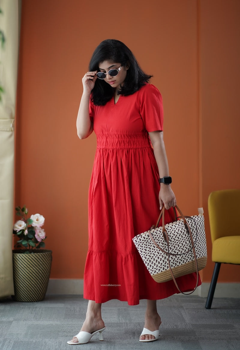 valentine cotton tier dress