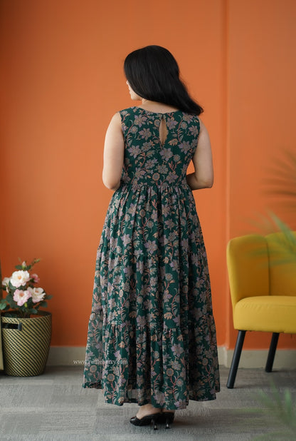 Forget Me Not Forest Georgette Dress