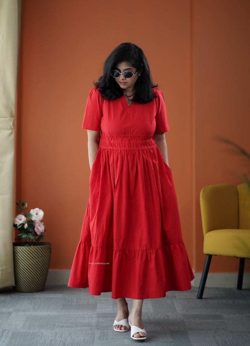 valentine cotton tier dress