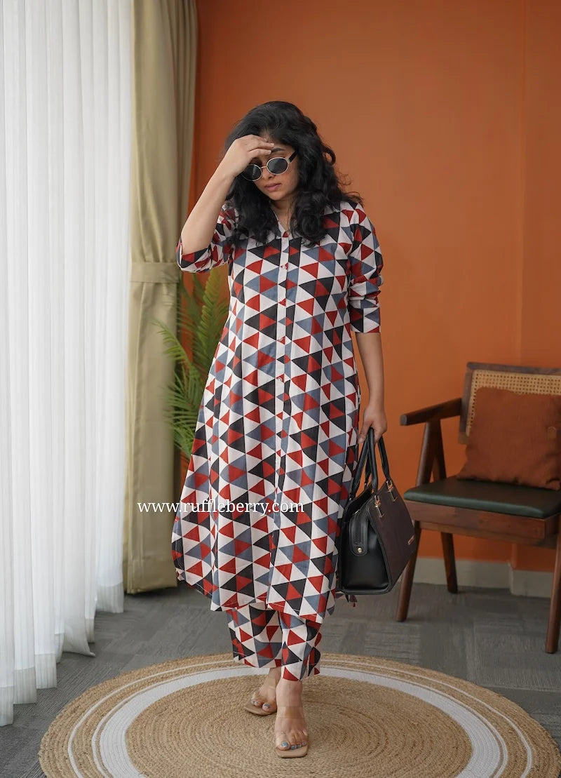 ravina abstract cotton co-ord set