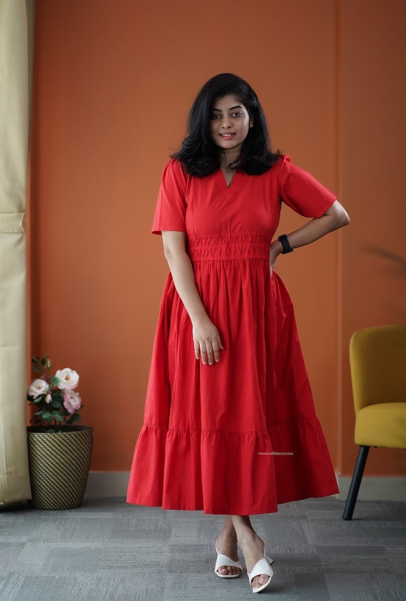 valentine cotton tier dress