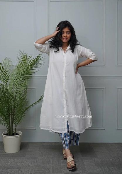 Vennela White Cotton Co-ord Set