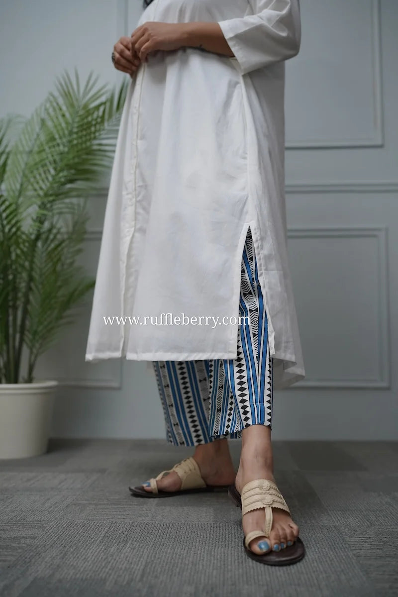 vennela white cotton co-ord set