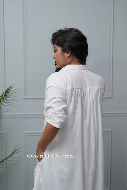 Vennela White Cotton Co-ord Set