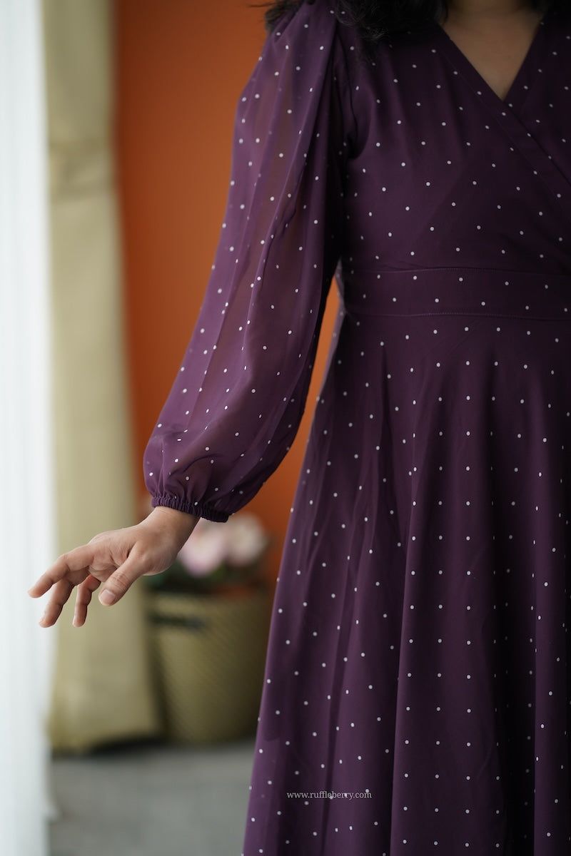 forget me not grape georgette dress