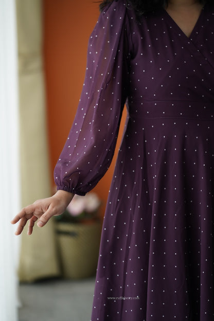 Forget Me Not Grape Georgette Dress