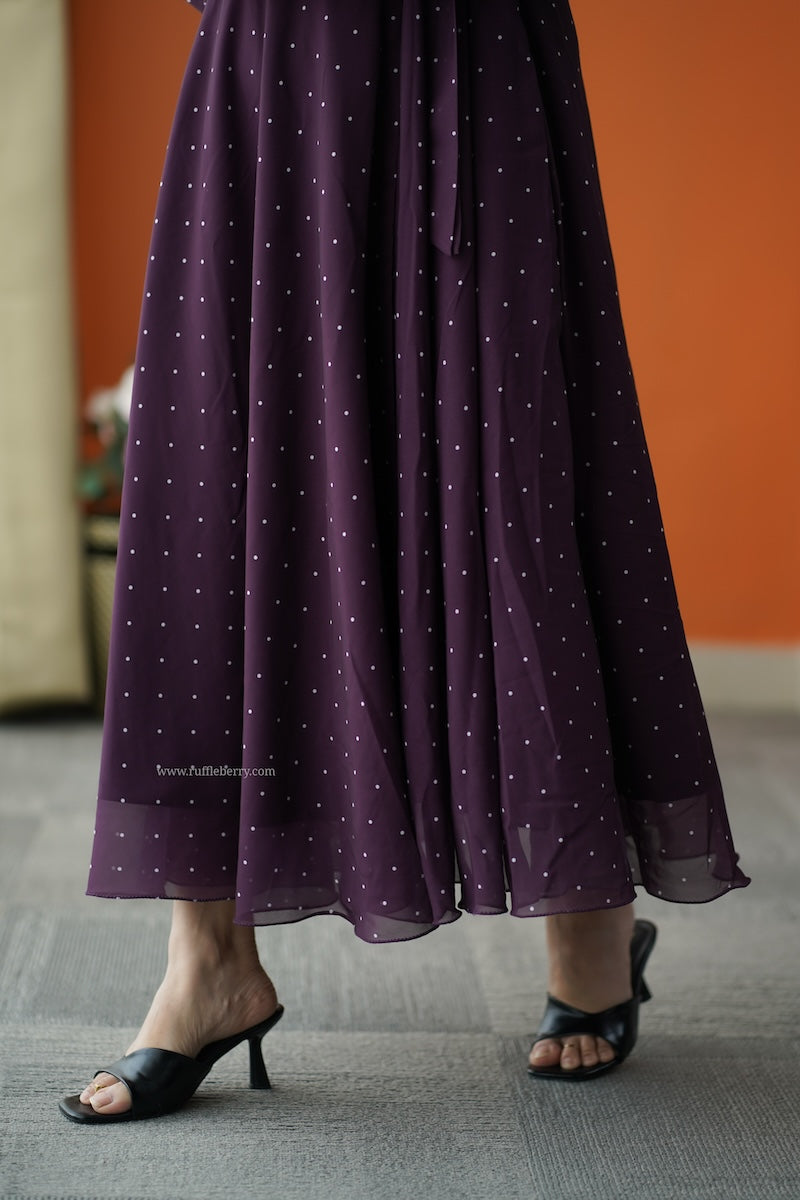 forget me not grape georgette dress