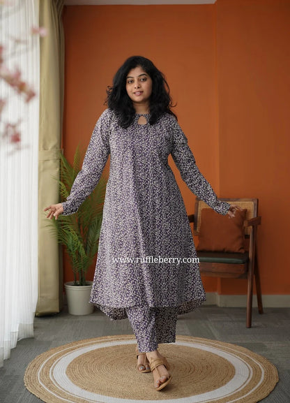 Ayat Purple Cotton Co-ord Set