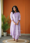 Lilac Petals Embroidered Cotton Co-ord set