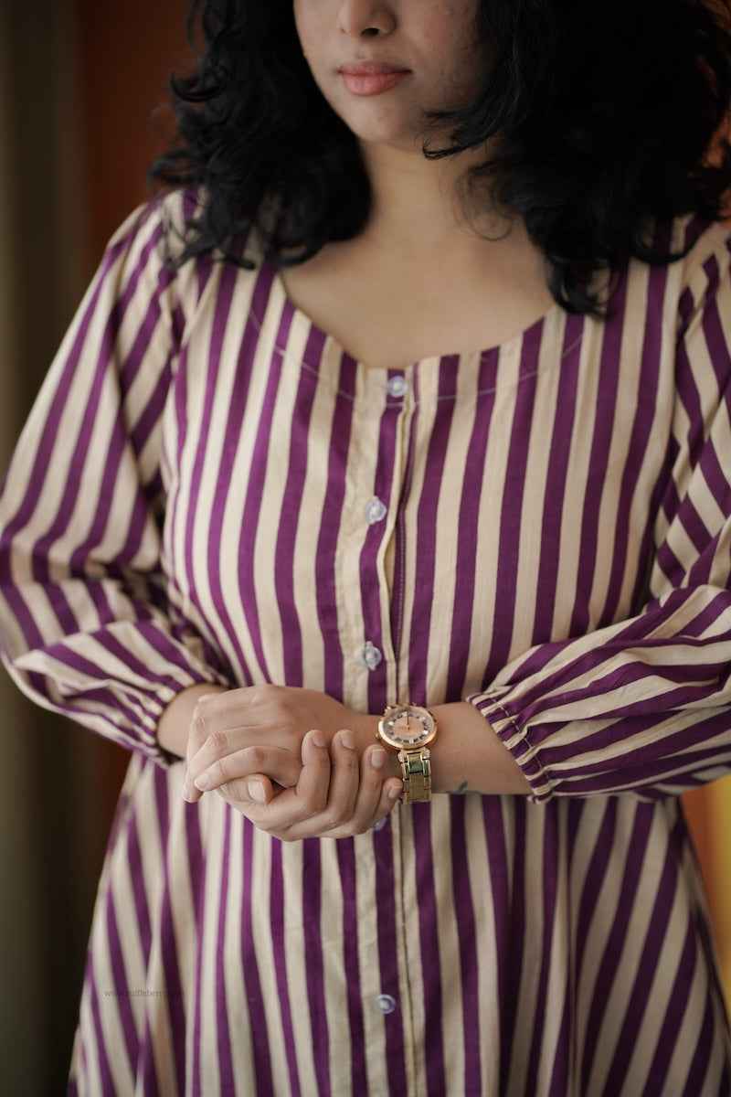 Piku Burgundy stripes co-ord set