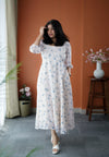 JunaLuv White Georgette A-line Dress