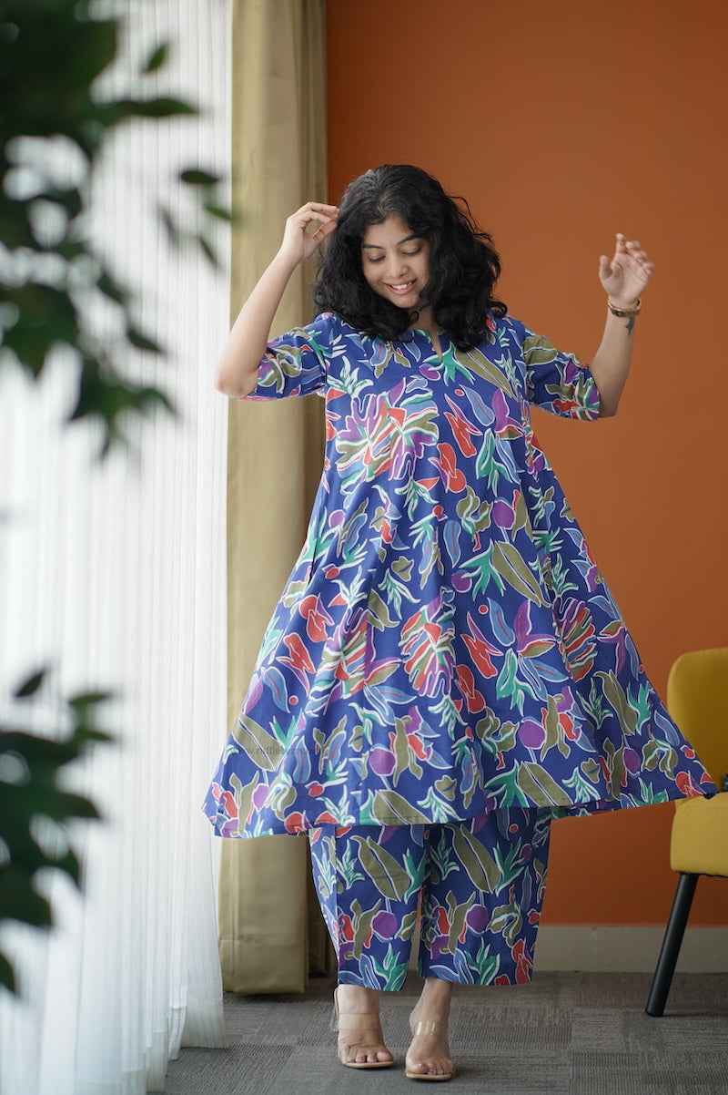 piku tropical blue co-ord set