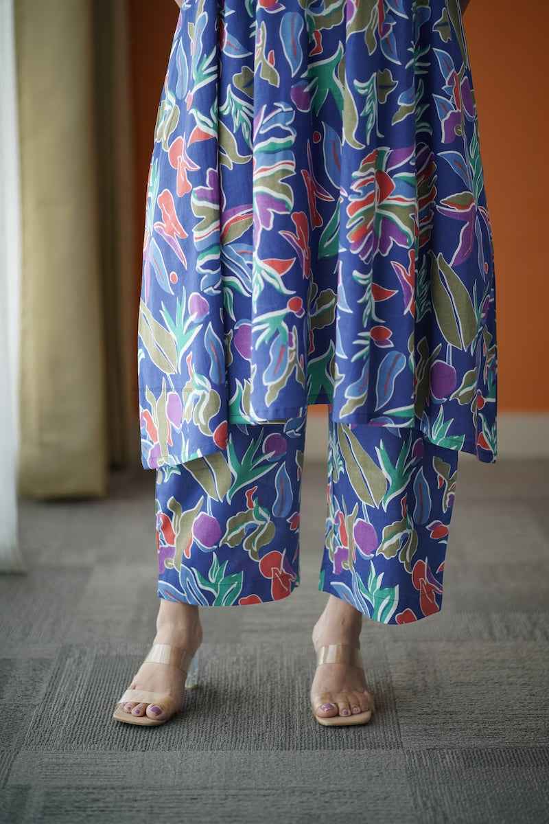 Piku tropical blue co-ord set