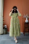 JunaLuv Green Georgette Tier Dress