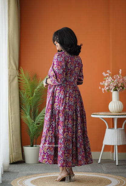 Sunshine Jamun Cotton Alia Cut Dress