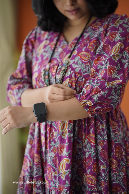 Sunshine Jamun Cotton Alia Cut Dress