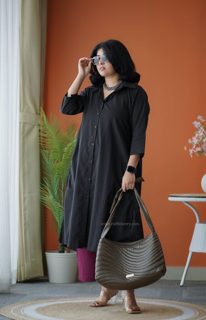 Pyari Black & Burgundy Cotton Co-Ord Set