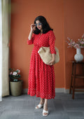 JunaLuv Red Georgette Tier Dress