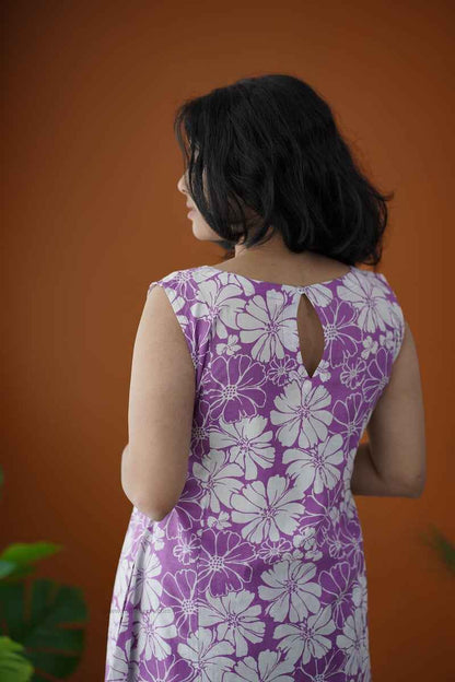 Piku lavender white floral co-ord set