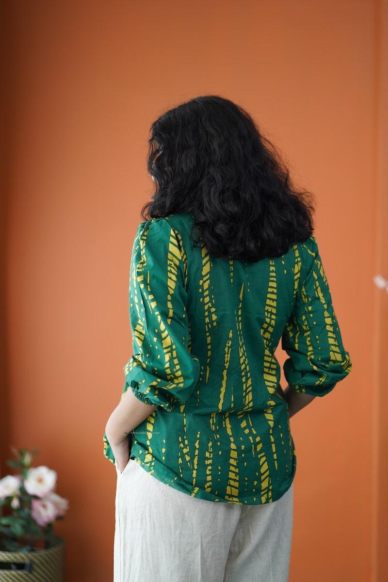 dark green cotton short top