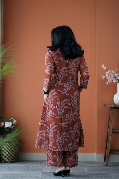 Taara Brown Georgette Co-Ord Set