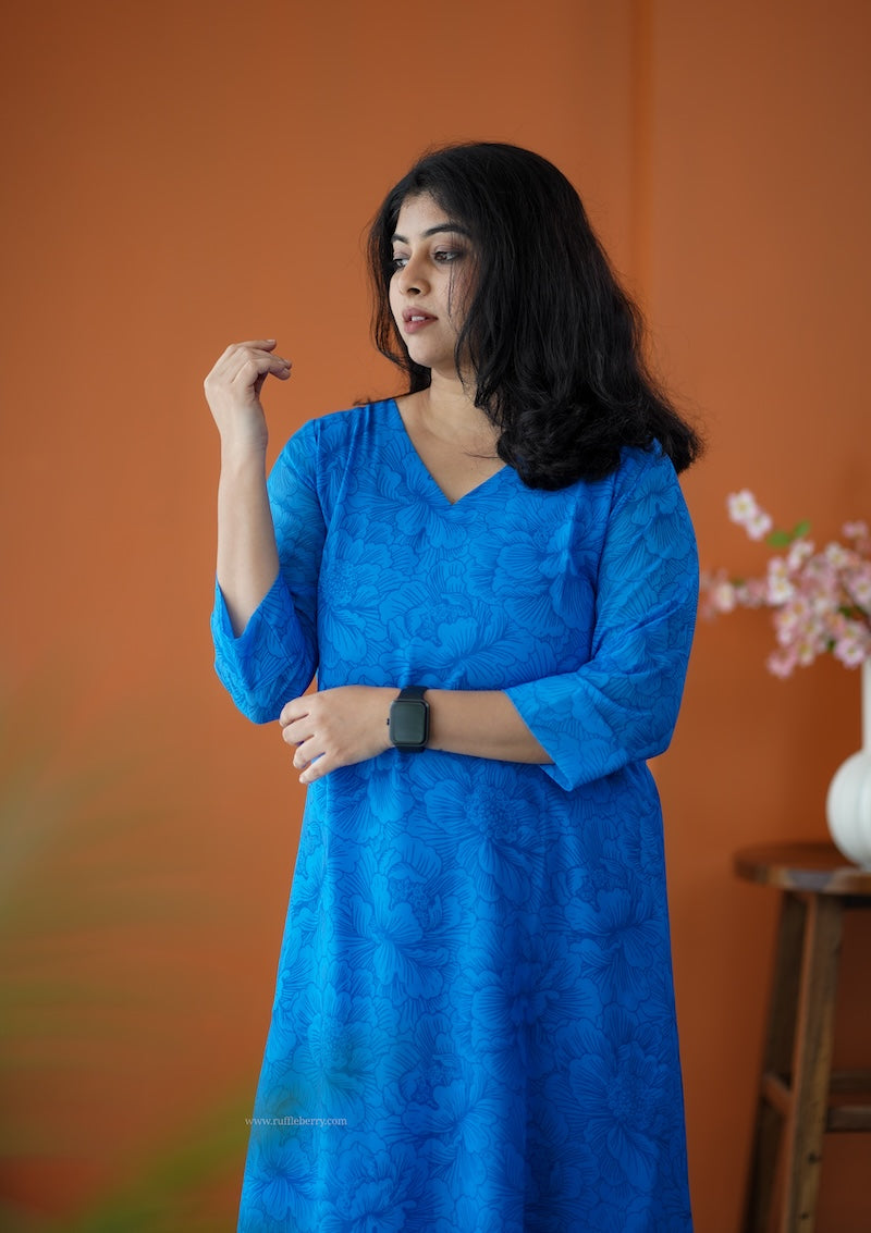 taara royal blue georgette co-ord set