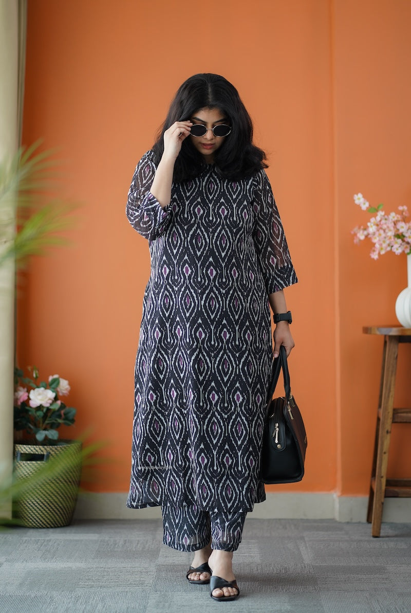 taara black georgette co-ord set