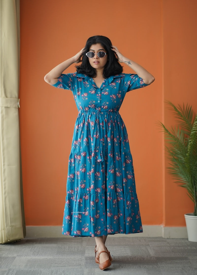 teal cotton dress Teal Maxi Dress
