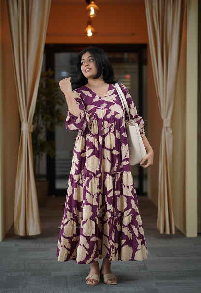 Garden Wine Alia Cut Cotton Tier Dress