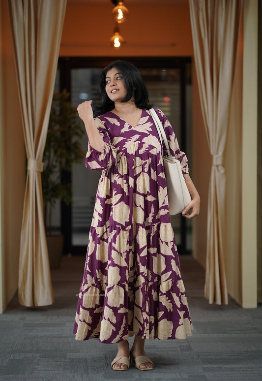 Garden Wine Alia Cut Cotton Tier Dress