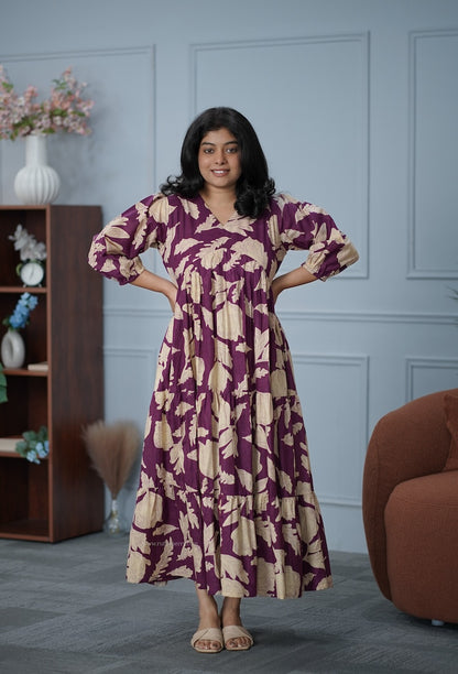 Garden Wine Alia Cut Cotton Tier Dress