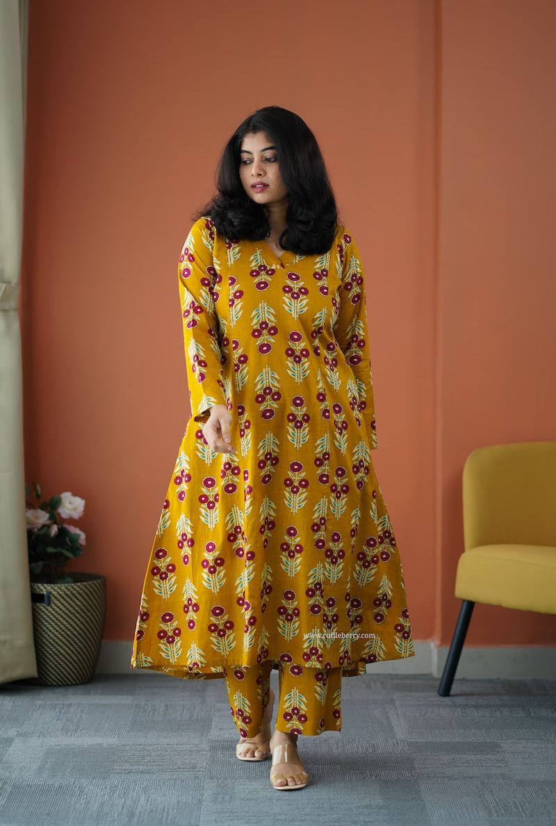 julie mustard cotton co-ord set
