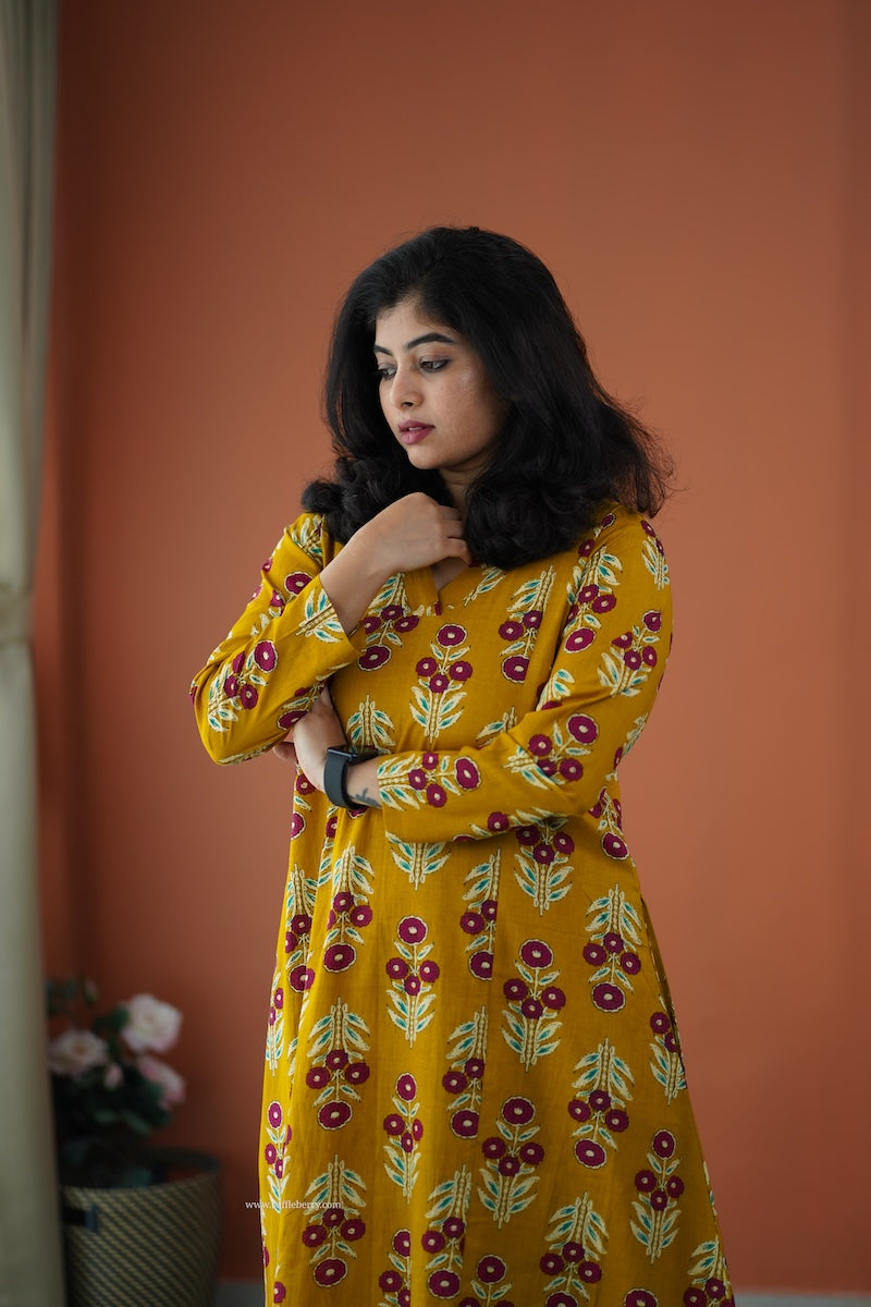 julie mustard cotton co-ord set