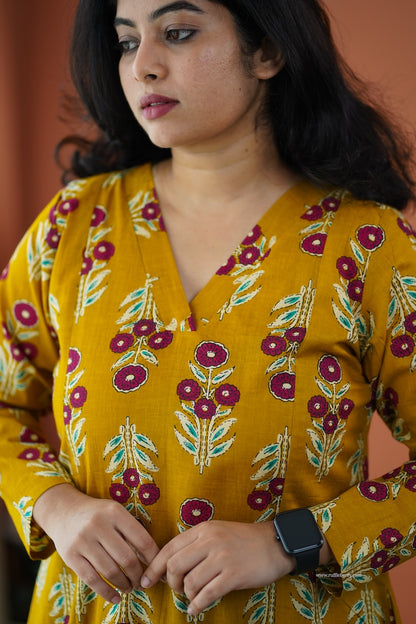 Julie Mustard Cotton Co-ord Set