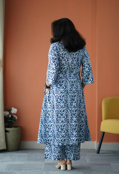 Julie Blue Cotton Co-ord Set