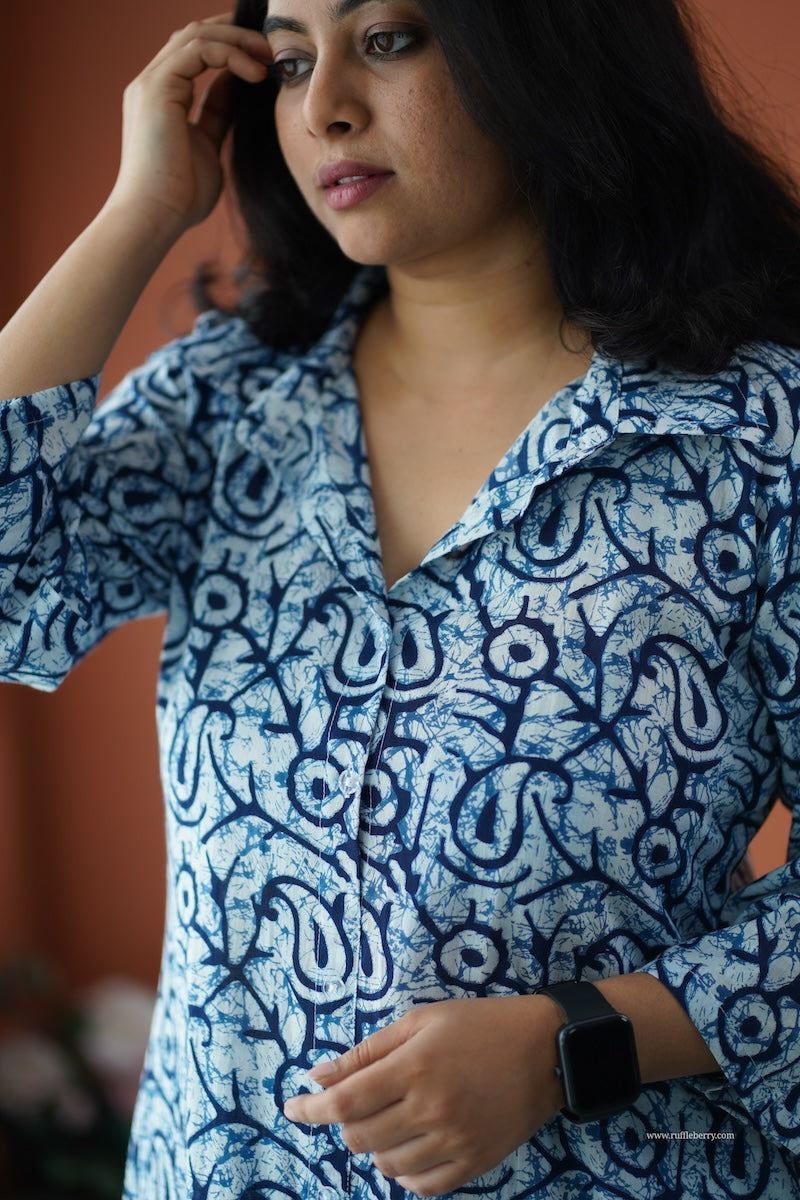 julie blue cotton co-ord set