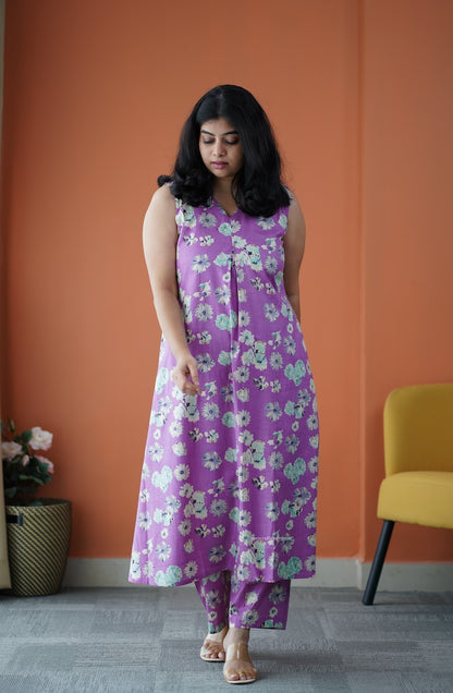 Julie Lavender Cotton Co-ord Set