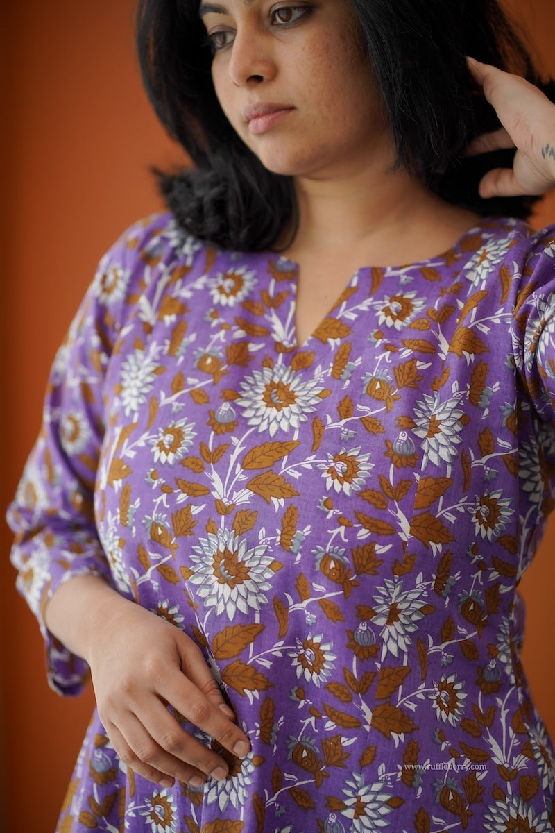 bloom violet cotton co-ord set