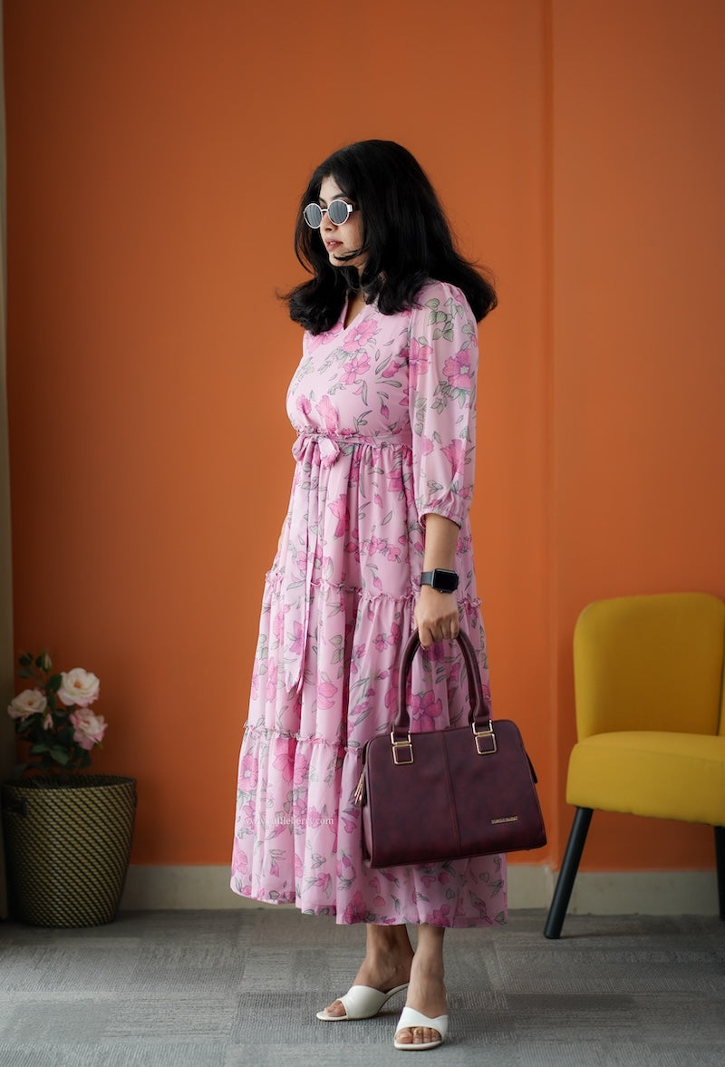 rimjim rose georgette tier dress